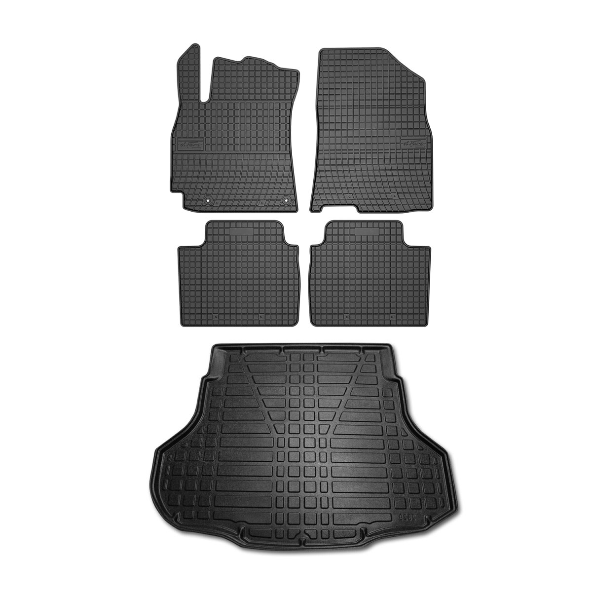 Hyundai Elantra Floor-Trunk Mats - Omac - El-Toro & YPS - Black - 2021-2025